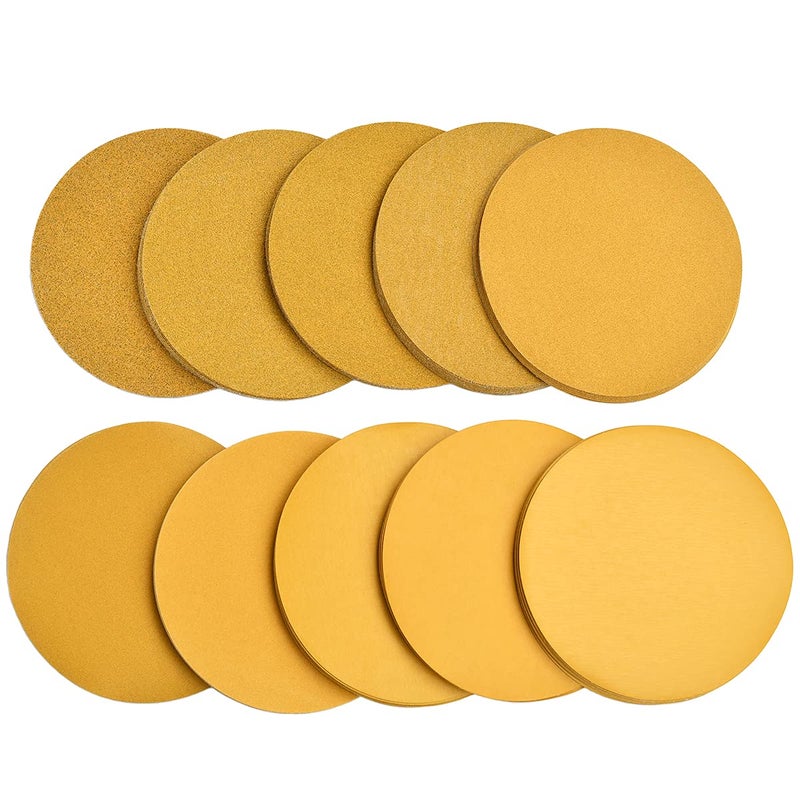 Aiyard 6-Inch No-Hole Hook and Loop Sanding Discs, 60/80/100/120/150/220/320/400/600/800 Assorted Grits Sandpaper for Random Orbital Sander, 100-Pack - Image 1